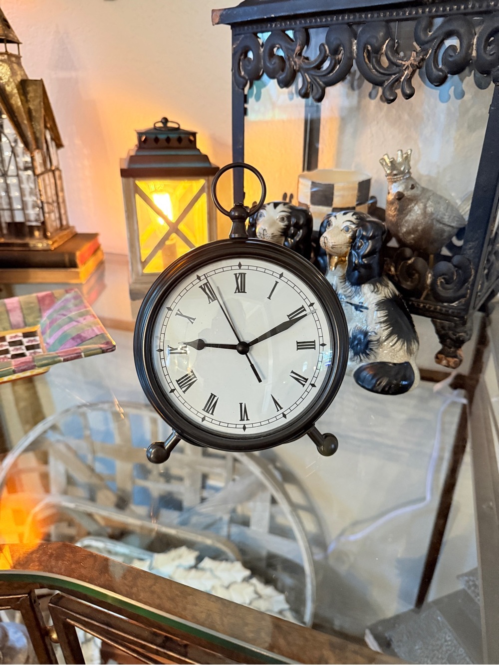 Pottery Barn Bronze Table Clock Pocket Watch - Picture 5 of 16